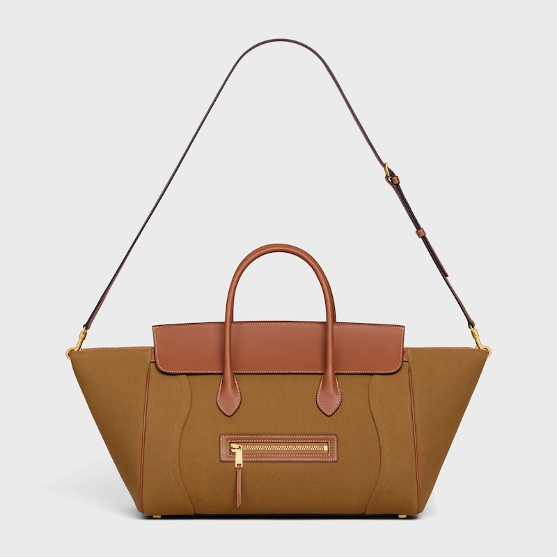 LUGGAGE IN TEXTILE AND NATURAL CALFSKIN - TAN - NEW COLLECTION WOMEN - 1 | CELINE