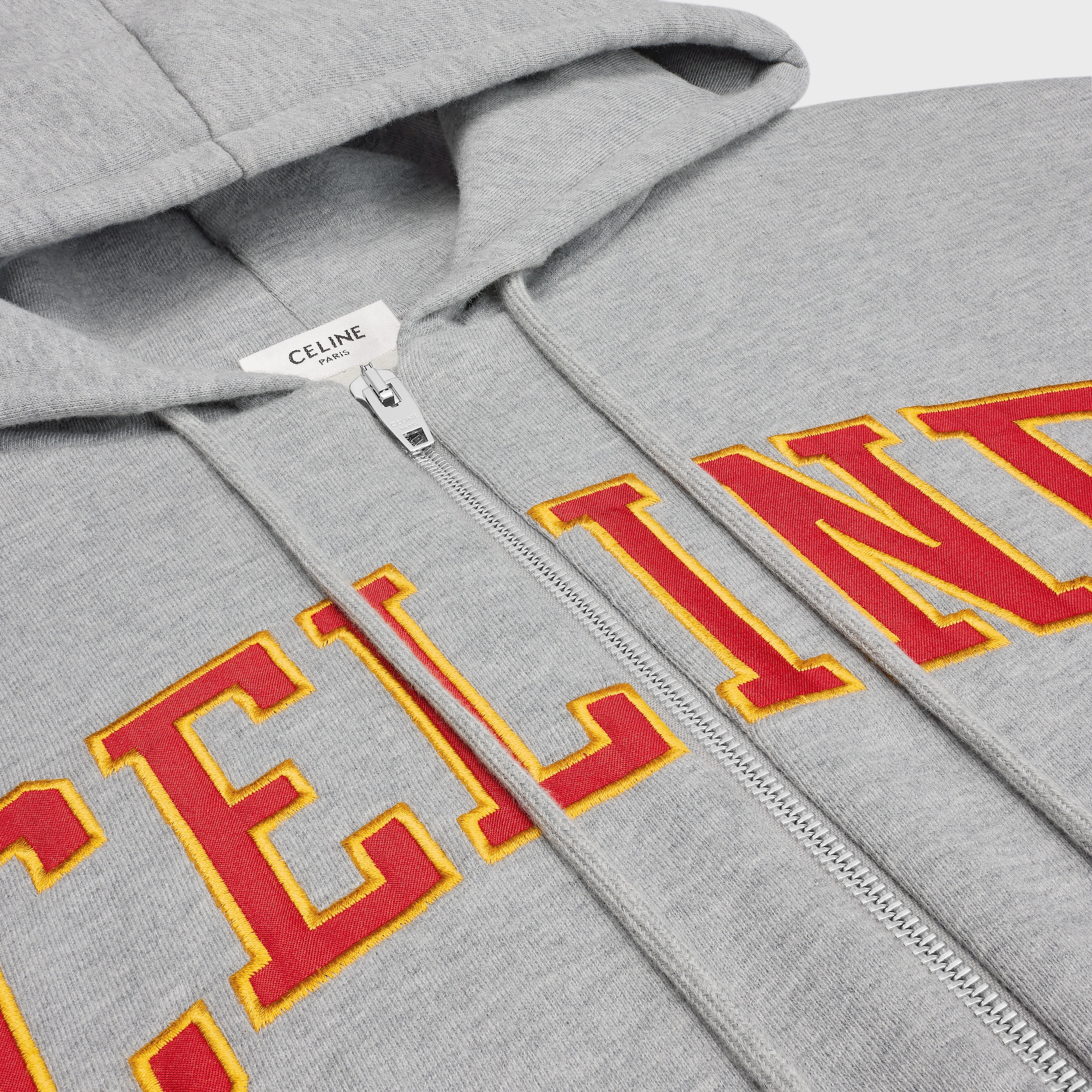 ルーズ ジップアップ フーディー / コットンフリース - グレー