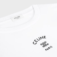 t-shirt jersey coton - BLANC/NOIR -  - 2 | CELINE