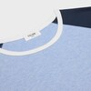 triomphe t-shirt in cotton jersey - LIGHT BLUE/NAVY/OFF WHITE -  - 3 | CELINE