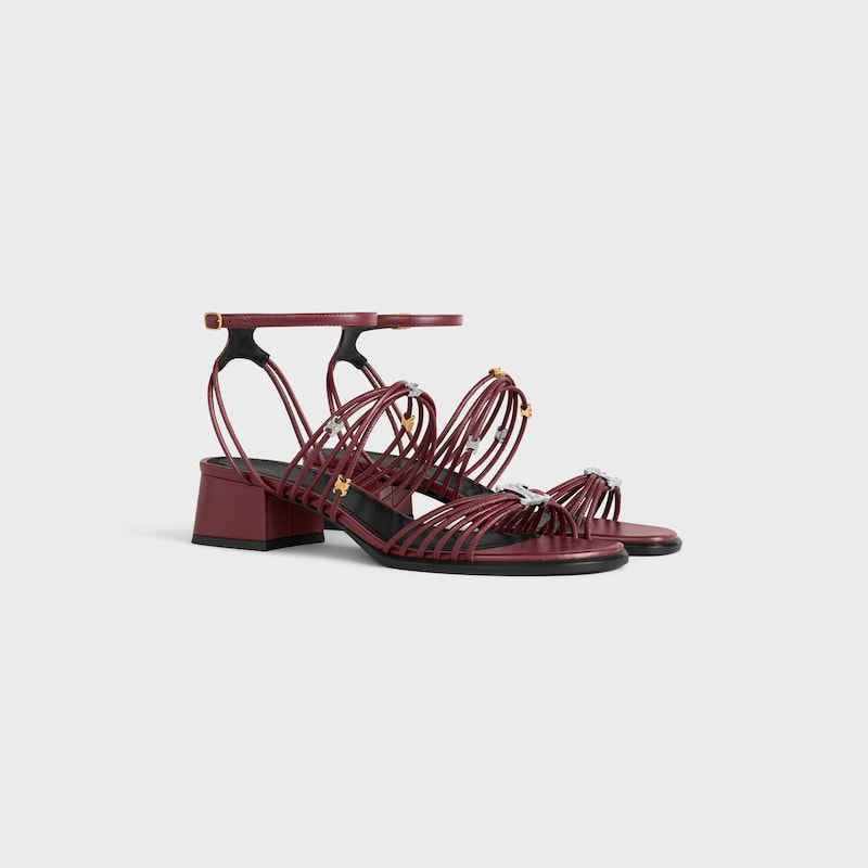 SANDALE &Agrave; TALON CL&Eacute;MENCE EN CUIR DE CH&Egrave;VRE - Syrah -  - 1 | CELINE