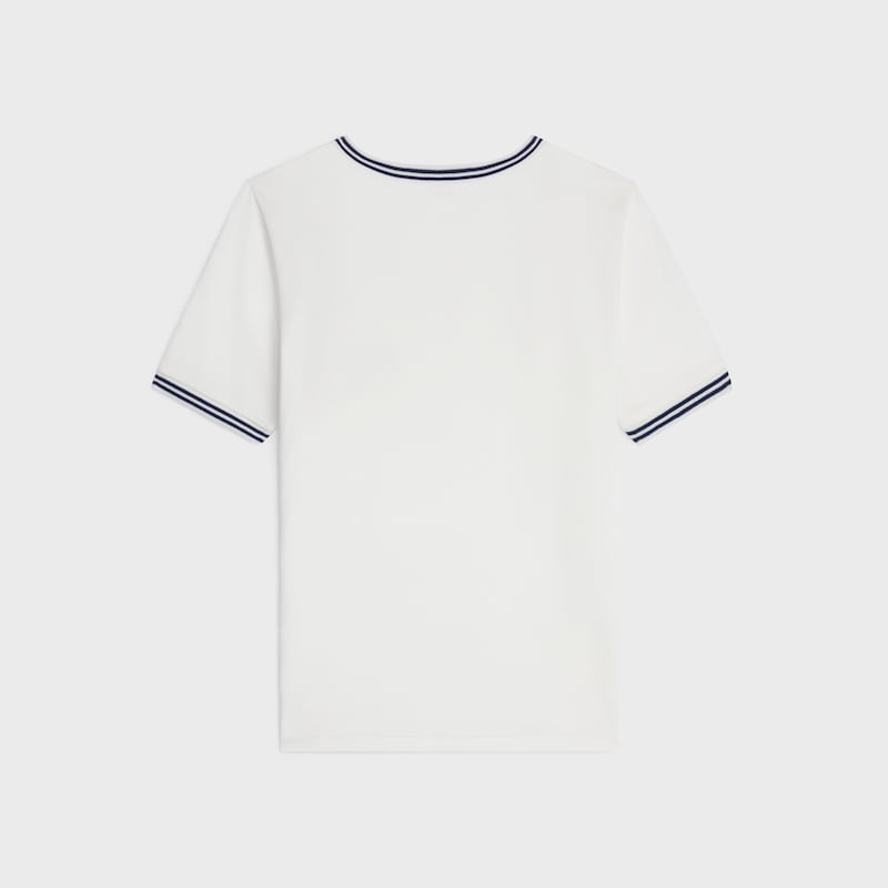 t-shirt 70's triomphe JERSEY COTON - BLANC/BLEU MARINE -  - 1 | CELINE