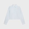 cropped shirt IN COTTON CHAMBRAY - GLACIER/BLACK -  - 1 | CELINE