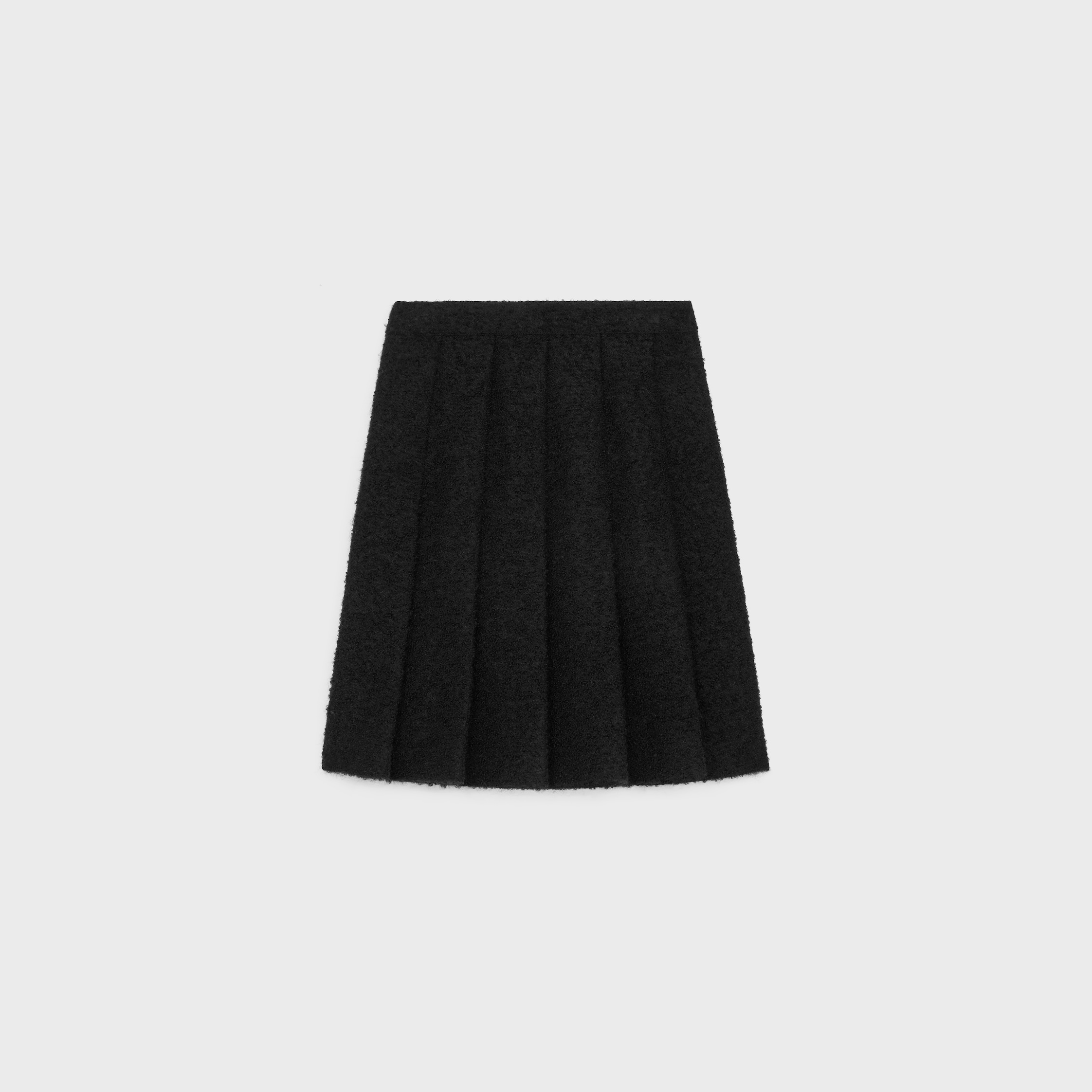【送料&関税込】CELINE Pleated skirt pleated skirt in bouclette natté - BLACK | CELINE