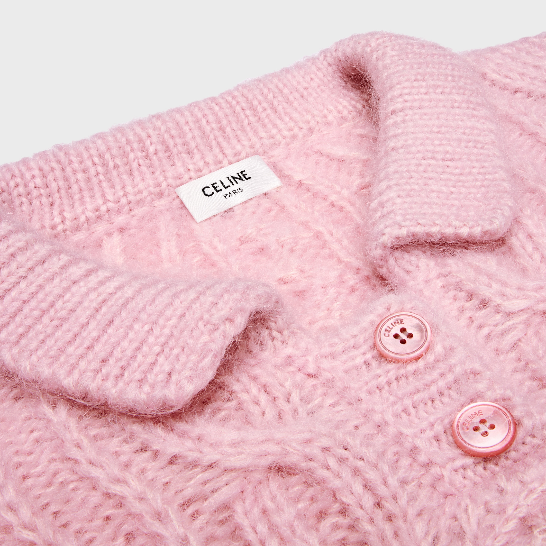 SWEATER IN ARAN MOHAIR AND WOOL - | CELINE