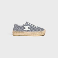 Espadrillas Les Espadrilles Celine con lacci in tela Oshkosh e pelle di vitello - OFF-WHITE / BLU NAVY -  - 1 | CELINE
