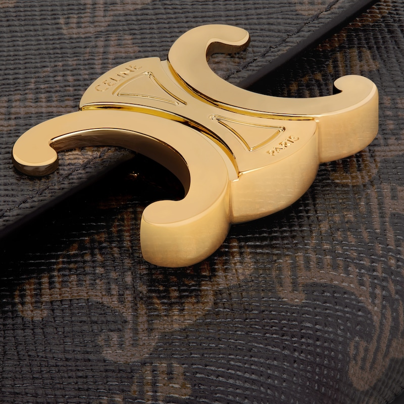 TRIOMPHE标志印花短款零钱包 - 棕黄色 - 錢包 - 1 | CELINE