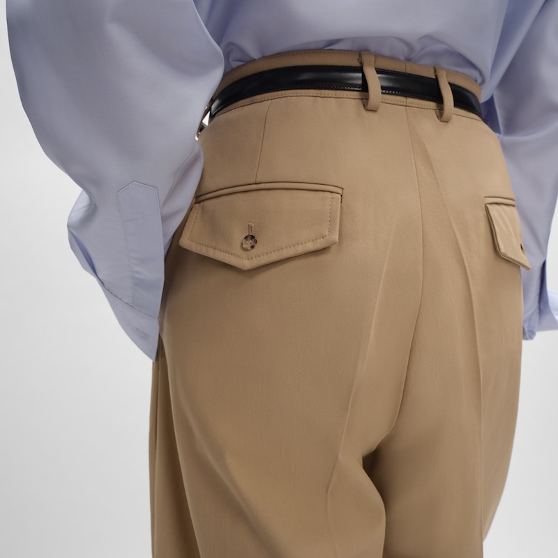 calças montauk em Sarja de Algodão - BEGE BRITÂNICO -  - 1 | CELINE