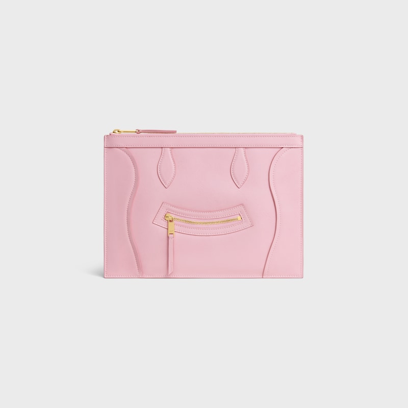 MEDIUM POUCH IN GLOSSY CALFSKIN - DIRTY PINK - POUCHES AND TECH ACCESSORIES - 1 | CELINE