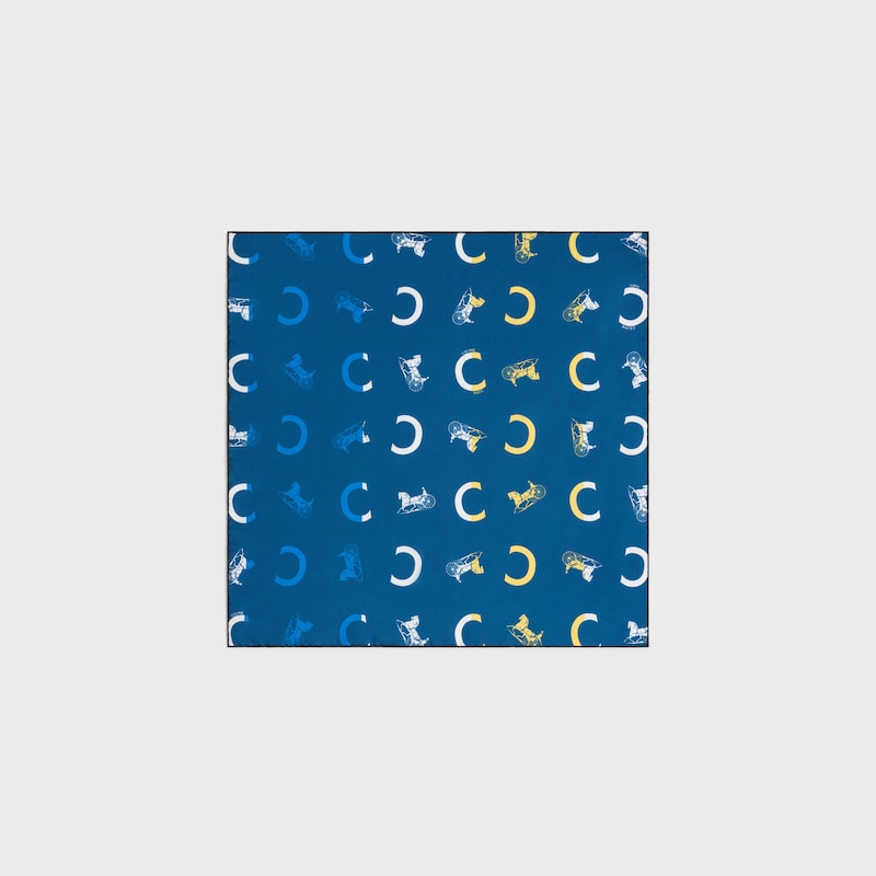 bandana IN silk twill - NAVY/YELLOW/BLUE -  - 1 | CELINE