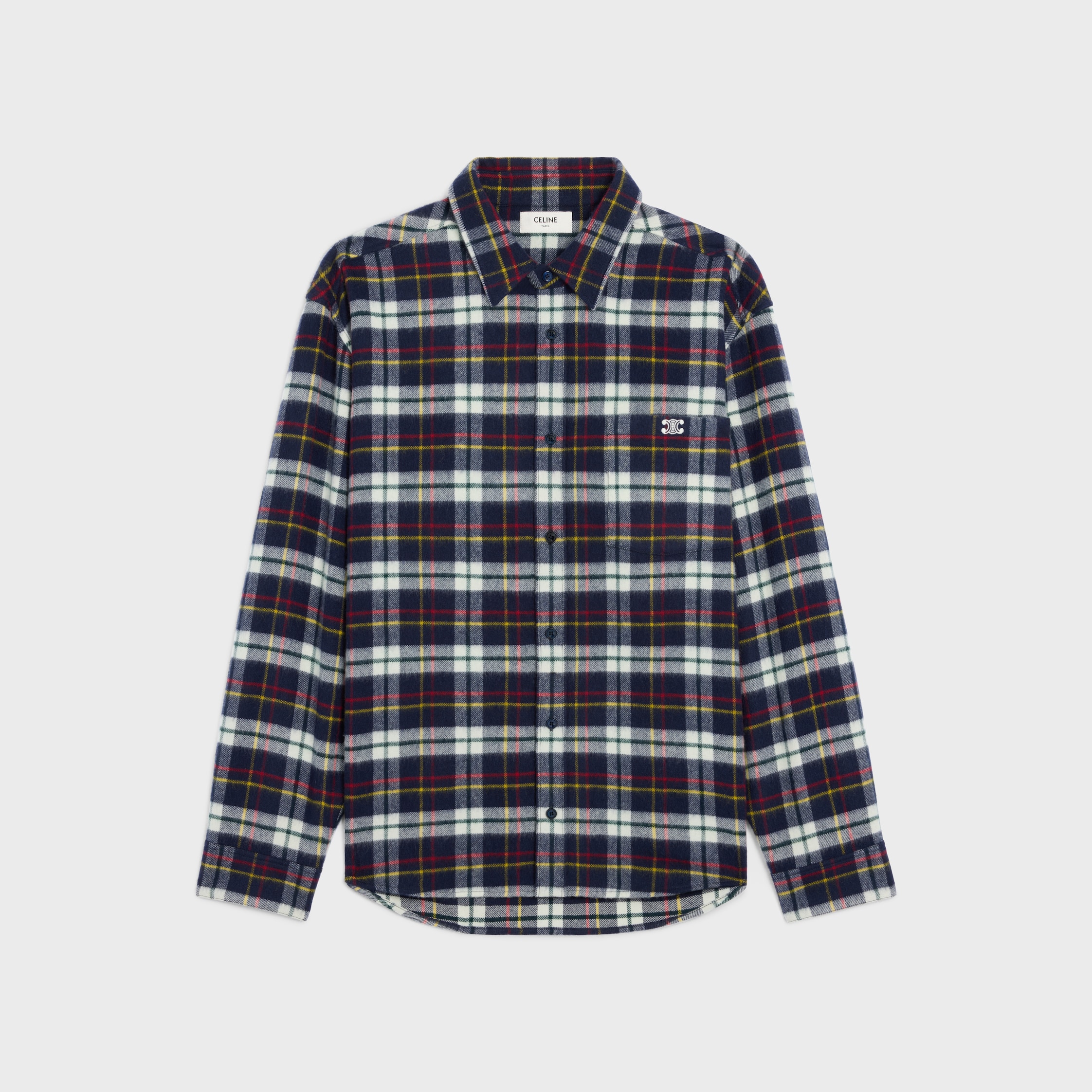 トップス CELINE 21AW Checked Wool Loose Shirts relaxed shirt IN BRUSHED CHECKED WOOL - BLEU/BLANC/ROUGE