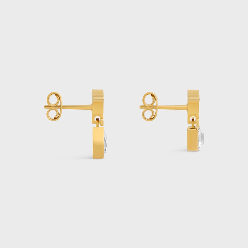 Triomphe Twinkle Earrings in Strass and Brass with Gold Finish - GOLD - CHUSEOK GIFT SELECTION - 1 | CELINE