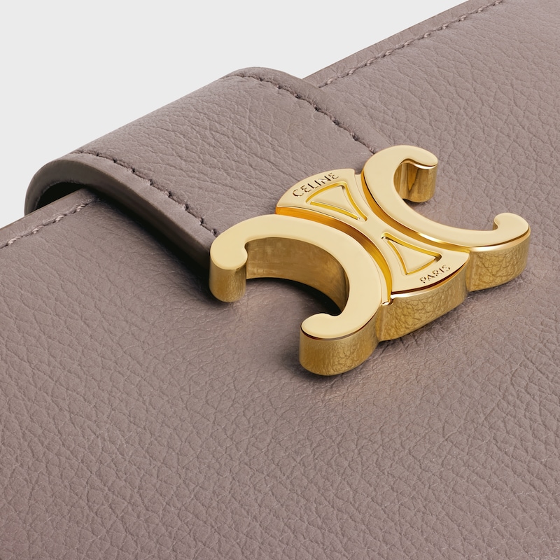 FINE STRAP WALLET NINO IN SUPPLE GRAINED CALFSKIN - PEBBLE - WALLETS - 1 | CELINE