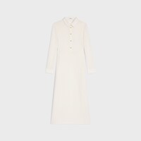 미디 폴로 드레스 - 크로셰 코튼 - 아이보리 -  - 1 | CELINE