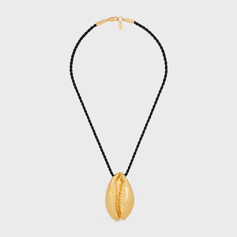 Collier Coquillage Celine Défilé en Laiton Doré et Soie - BLACK / GOLD - COLLECTION ÉTÉ CELINE - 1 | CELINE
