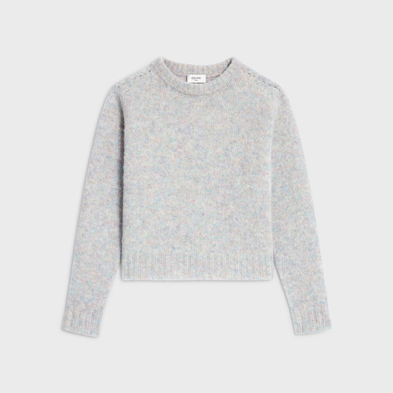 JERSEY CON CUELLO REDONDO DE LANA SHETLAND - GRIS / MULTICOLOR -  - 1 | CELINE