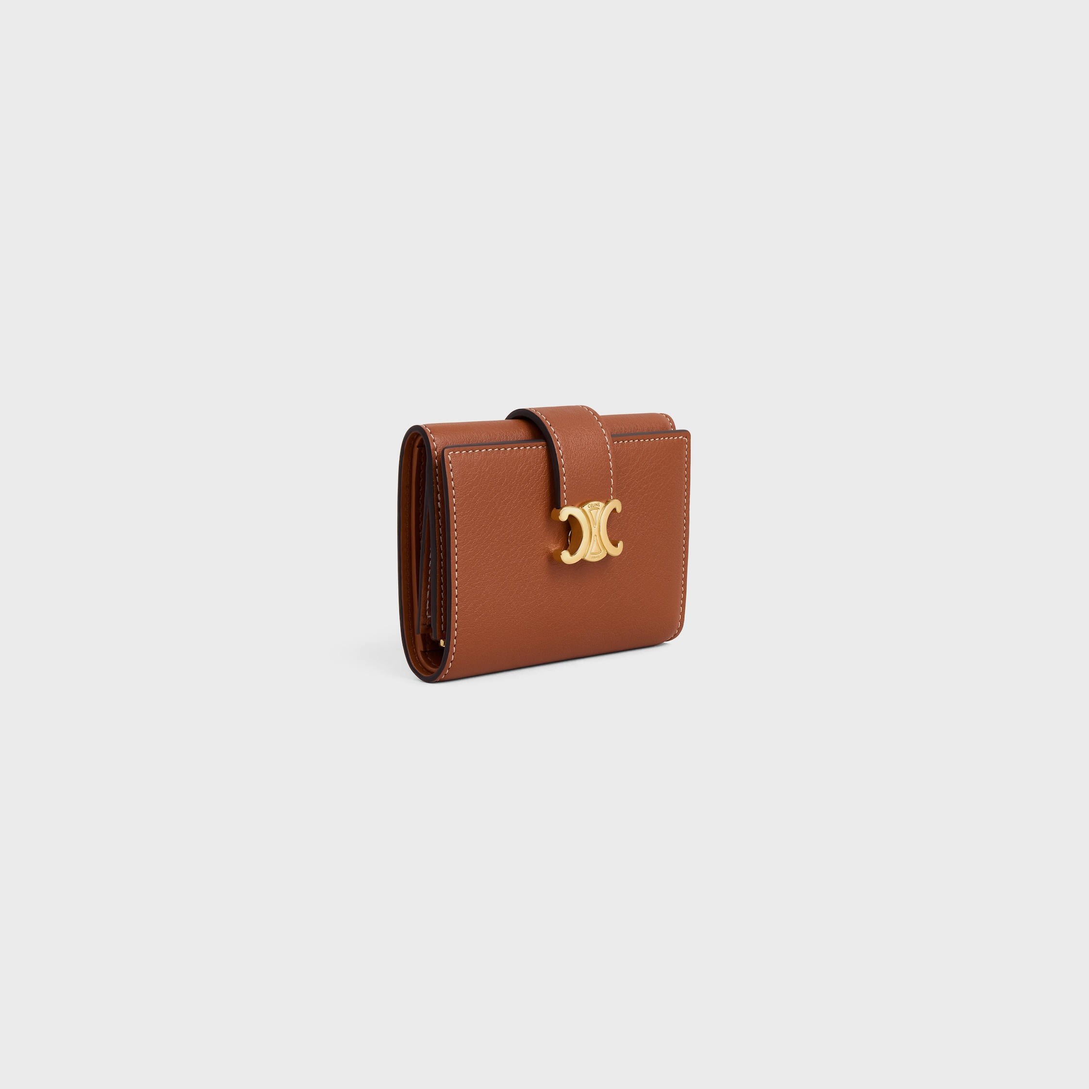 FINE STRAP WALLET NINO IN SUPPLE GRAINED CALFSKIN - TAN | CELINE