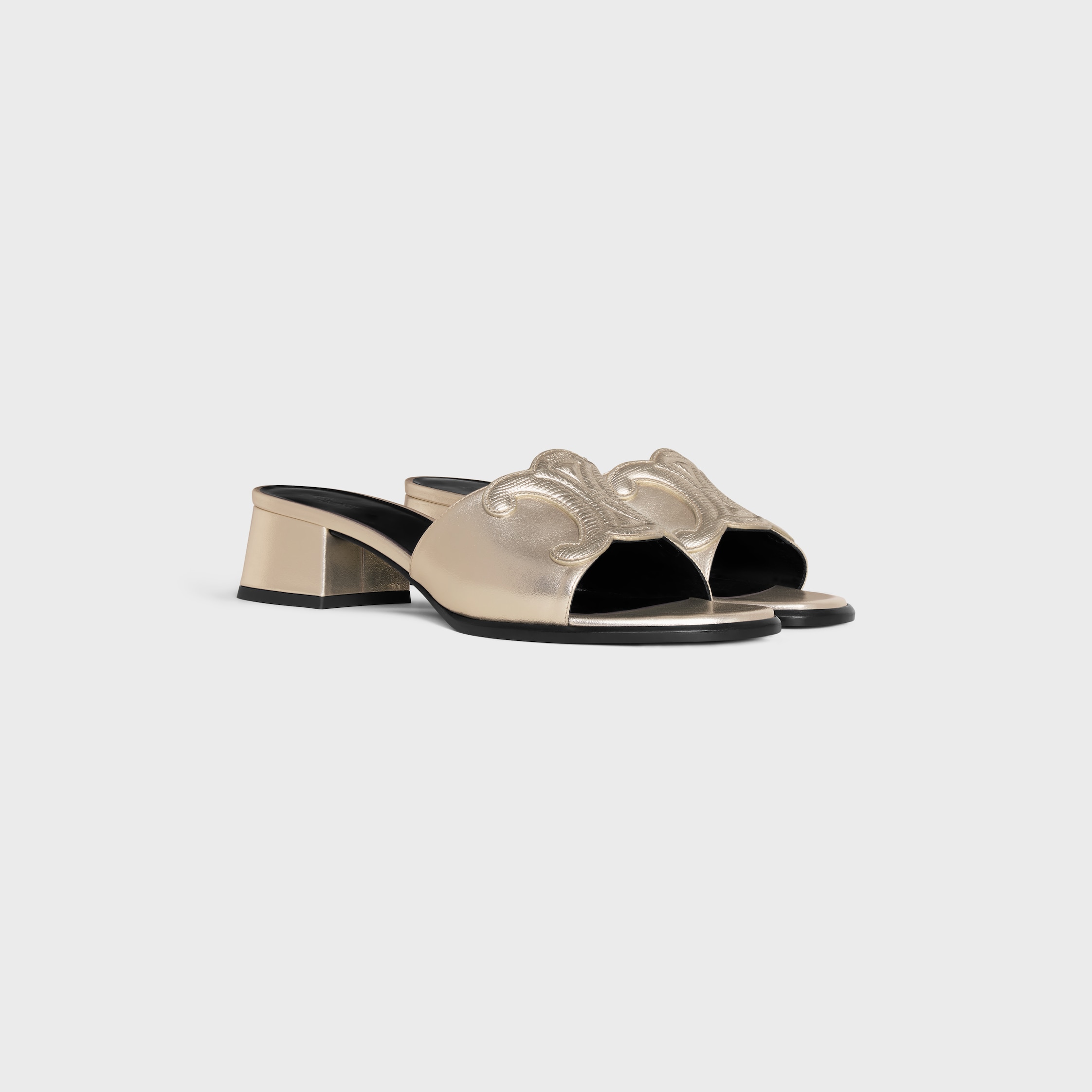 CELINE CLEMENCE MULE IN Laminated Calfskin & Tejus Stamped