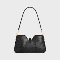 BOLSO DE HOMBRO CAMILLE 16 FLEXIBLE DE PIEL DE PITÓN CON PURPURINA - PURPURINA NEGRA - CAMILLE - 2 | CELINE