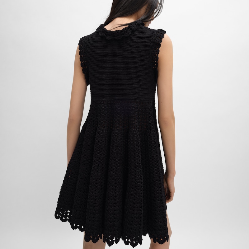 mini robe crochet coton - Noir -  - 1 | CELINE