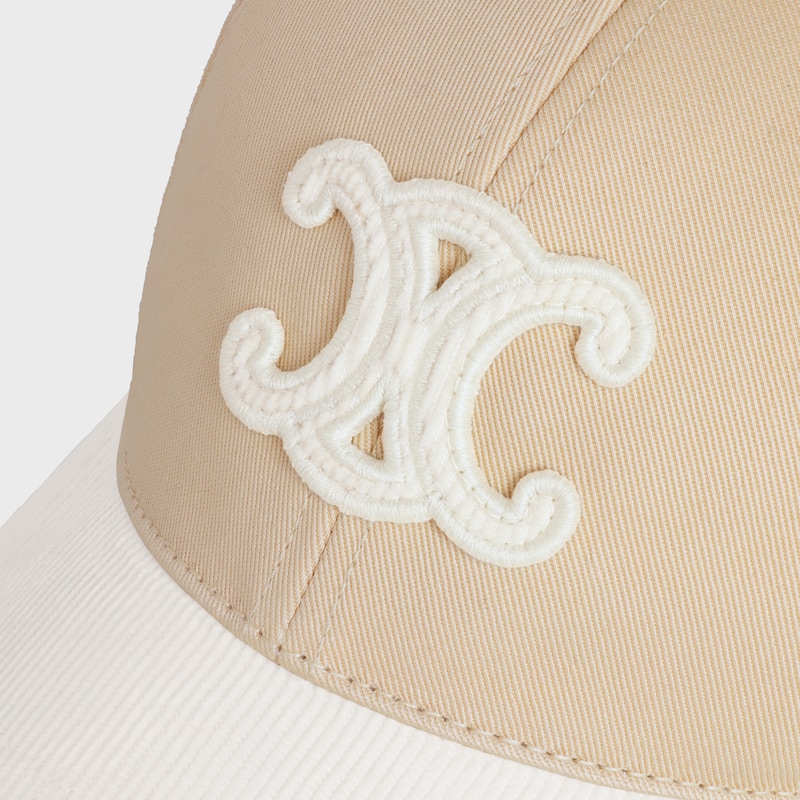 triomphe baseball cap in cotton - MACADAMIA / OFF WHITE -  - 1 | CELINE