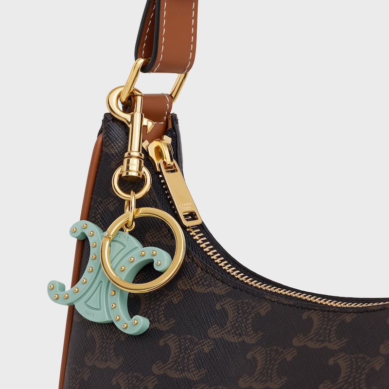 TRIOMPHE醋酸酯鑰匙圈吊飾 - 淺陶土色 - 手袋吊饰 - 1 | CELINE