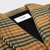 smoking coat in tartan checked wool - BROWN / GREEN -  - 1 | CELINE