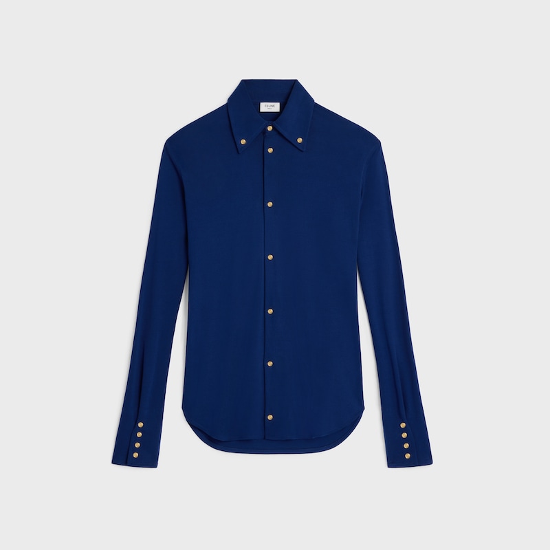 camicia in jersey di cotone - BLU OLTREMARE -  - 1 | CELINE