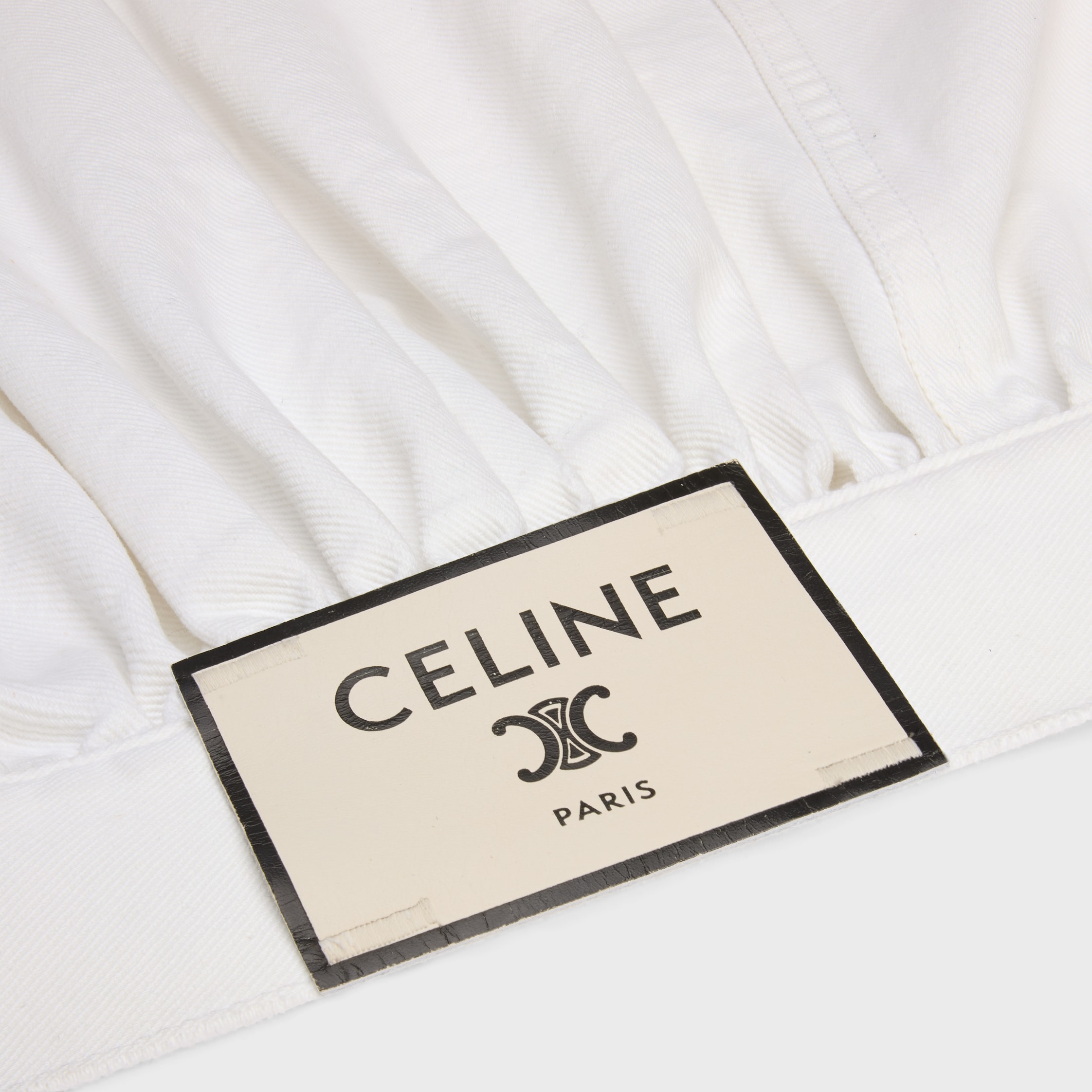 【希少】CELINE デニムジャケット ホワイト 36 トラッカージャケット / コットンデニム - ホワイト ヘビーストーン