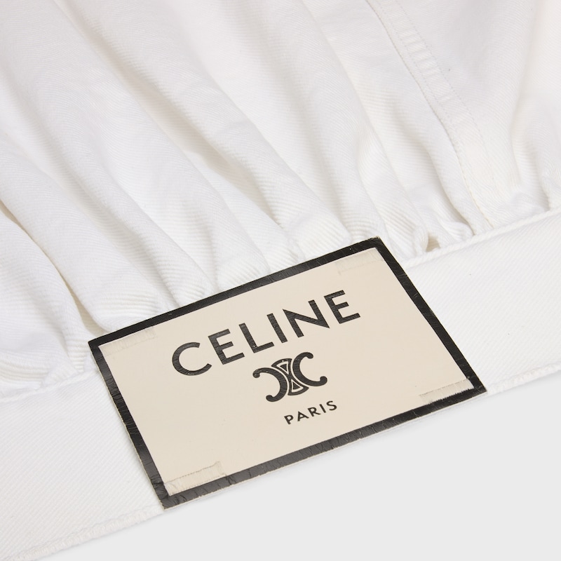 trucker jacket IN cotton denim - WHITE HEAVY STONE WASH -  - 1 | CELINE