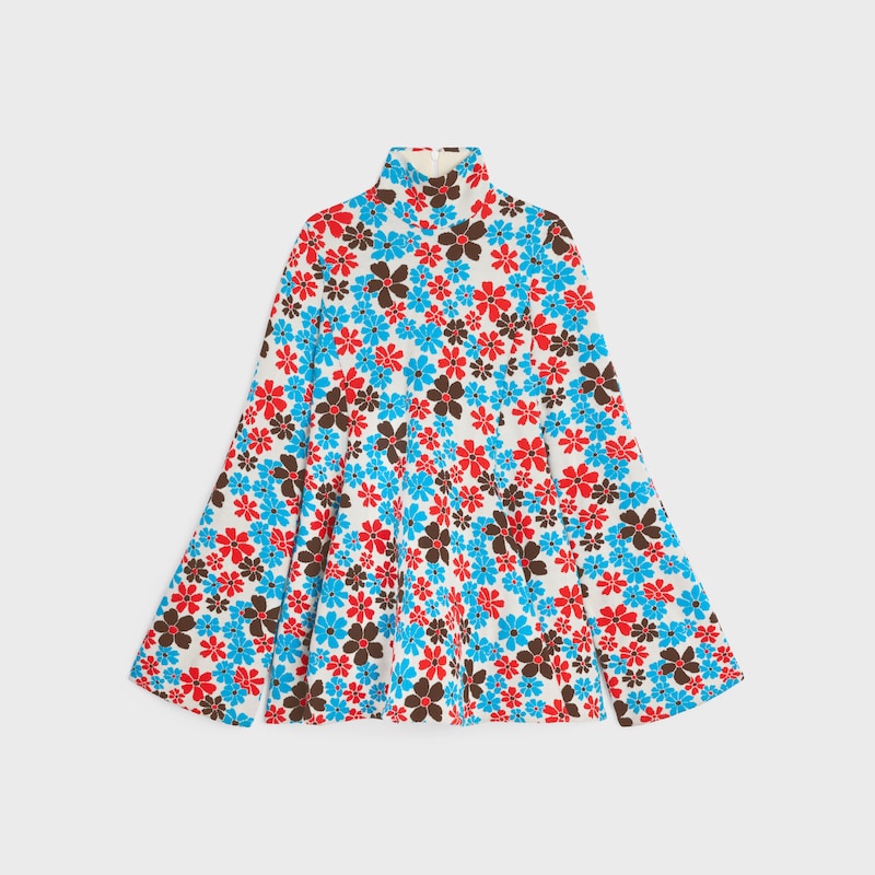 VESTIDO MIDI DE JACQUARD DE POLIAMIDA - BLANCO MULTICOLOR -  - 1 | CELINE