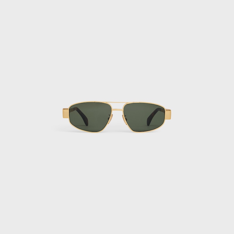 Triomphe Metal 03 Sunglasses in Metal - GOLD / GREEN -  - 1 | CELINE