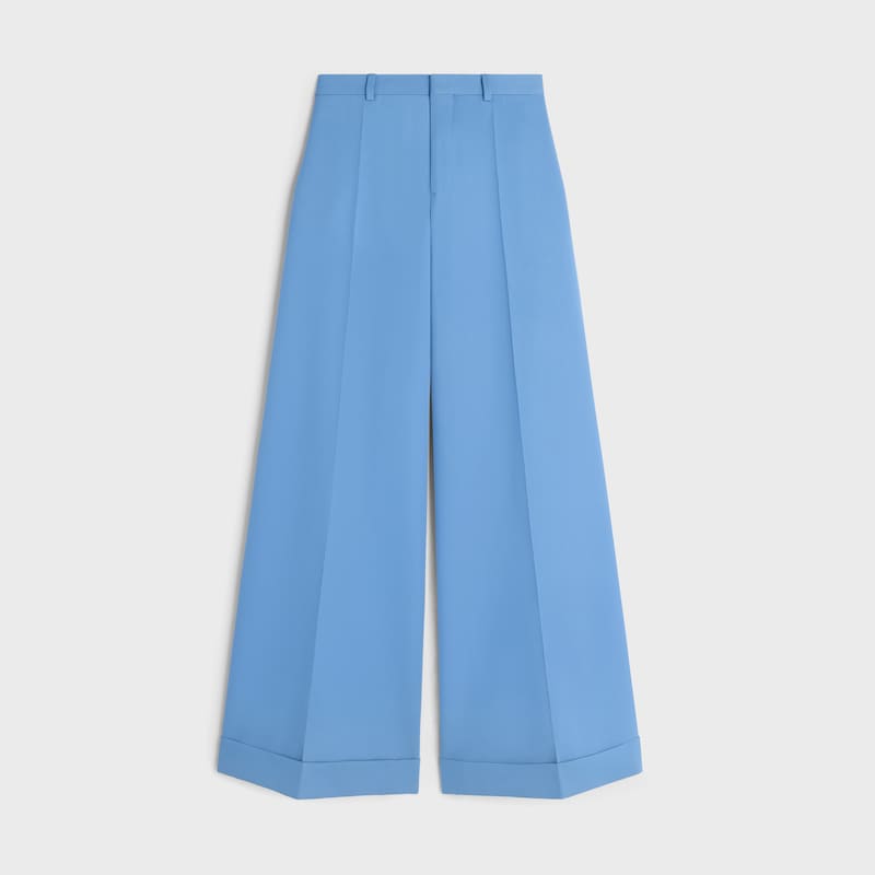 long docks trousers IN DIAGONAL WOOL - BLEU CIEL -  - 1 | CELINE