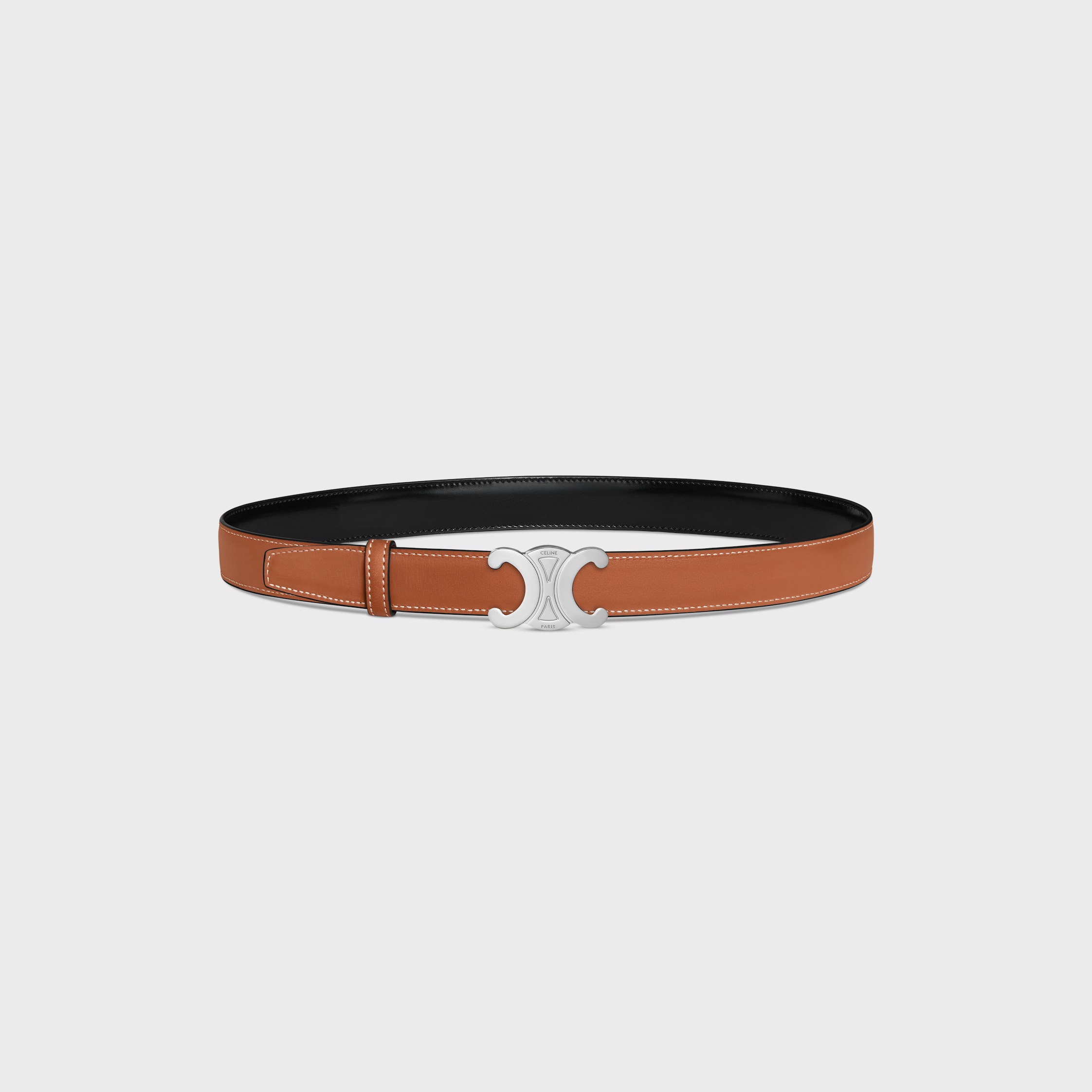 ベルト Celine Cintura MEDIUM 25MM REVERSIBLE FRAMED TRIOMPHE BELT in TAURILLON
