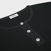 long sleeved t-shirt IN RIBBED COTTON JERSEY - BLACK / WHITE -  - 3 | CELINE