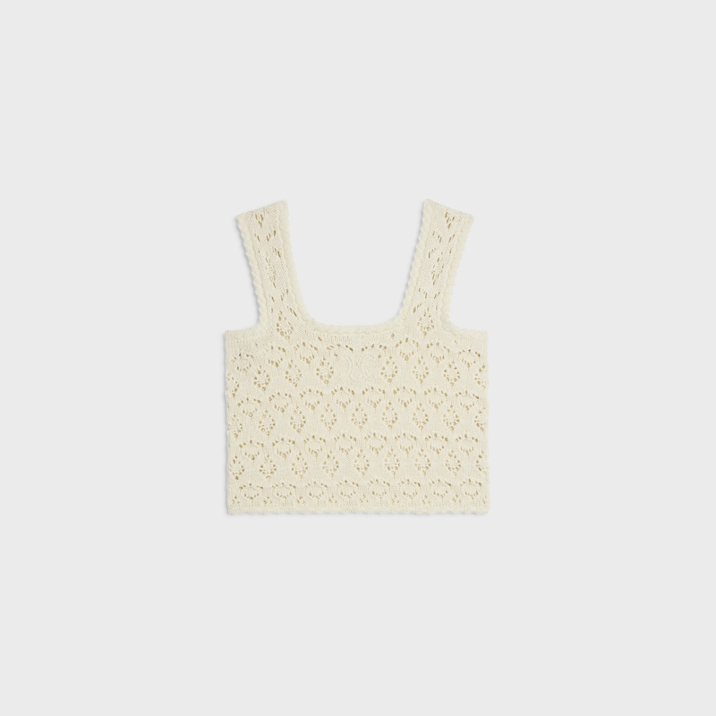 top coton pointelle - BLANC -  - 1 | CELINE