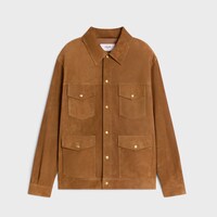 long western jacket in suede - TOBACCO -  - 1 | CELINE