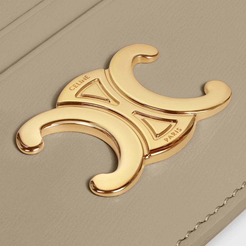 CARD HOLDER TRIOMPHE IN Shiny calfskin - MODERN TAUPE - COIN AND CARD HOLDERS - 1 | CELINE