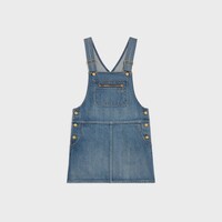 dungarees mini dress in union wash denim - UNION WASH -  - 1 | CELINE