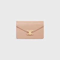 BRIEFTASCHE MIT KETTE MARGO aus glänzendem Kalbsleder - Sanftes Pfirsich - MARGO - 1 | CELINE