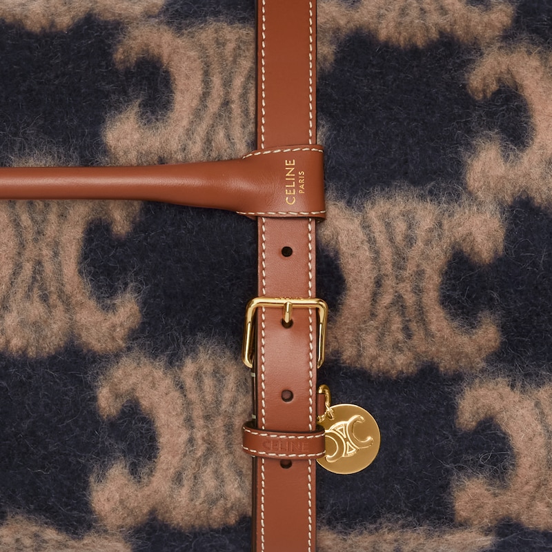 BLANKET AND BLANKET HOLDER IN CALFSKIN - BLACK / TAN - ESSENTIAL GIFTS - 1 | CELINE