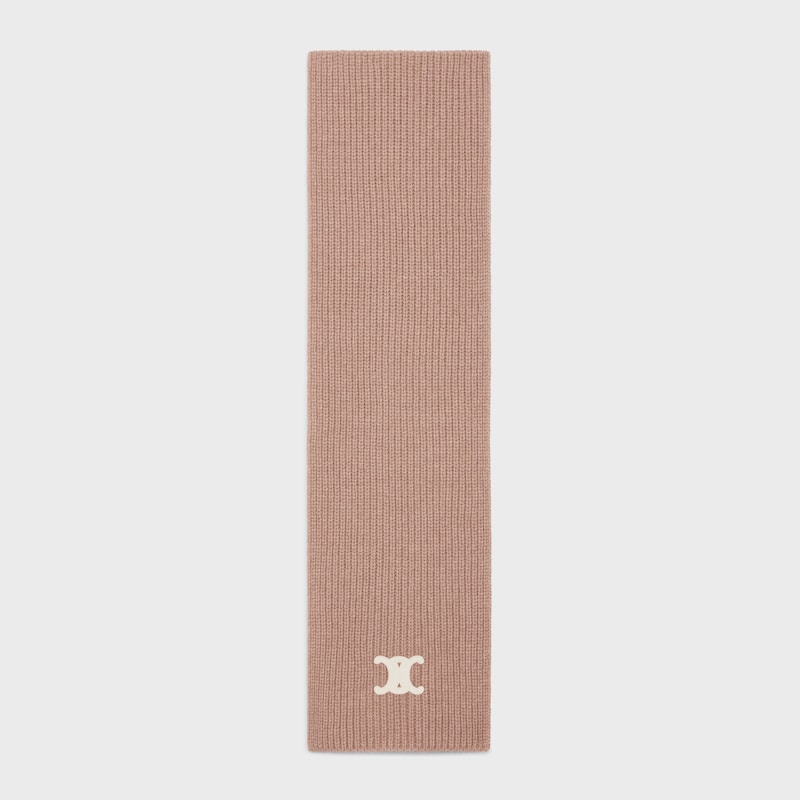 triomphe scarf in seamless cashmere - NUTMEG -  - 1 | CELINE