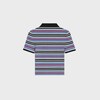 polo cropped EN coton rayé - DENIM/NOIR/BLANC -  - 2 | CELINE