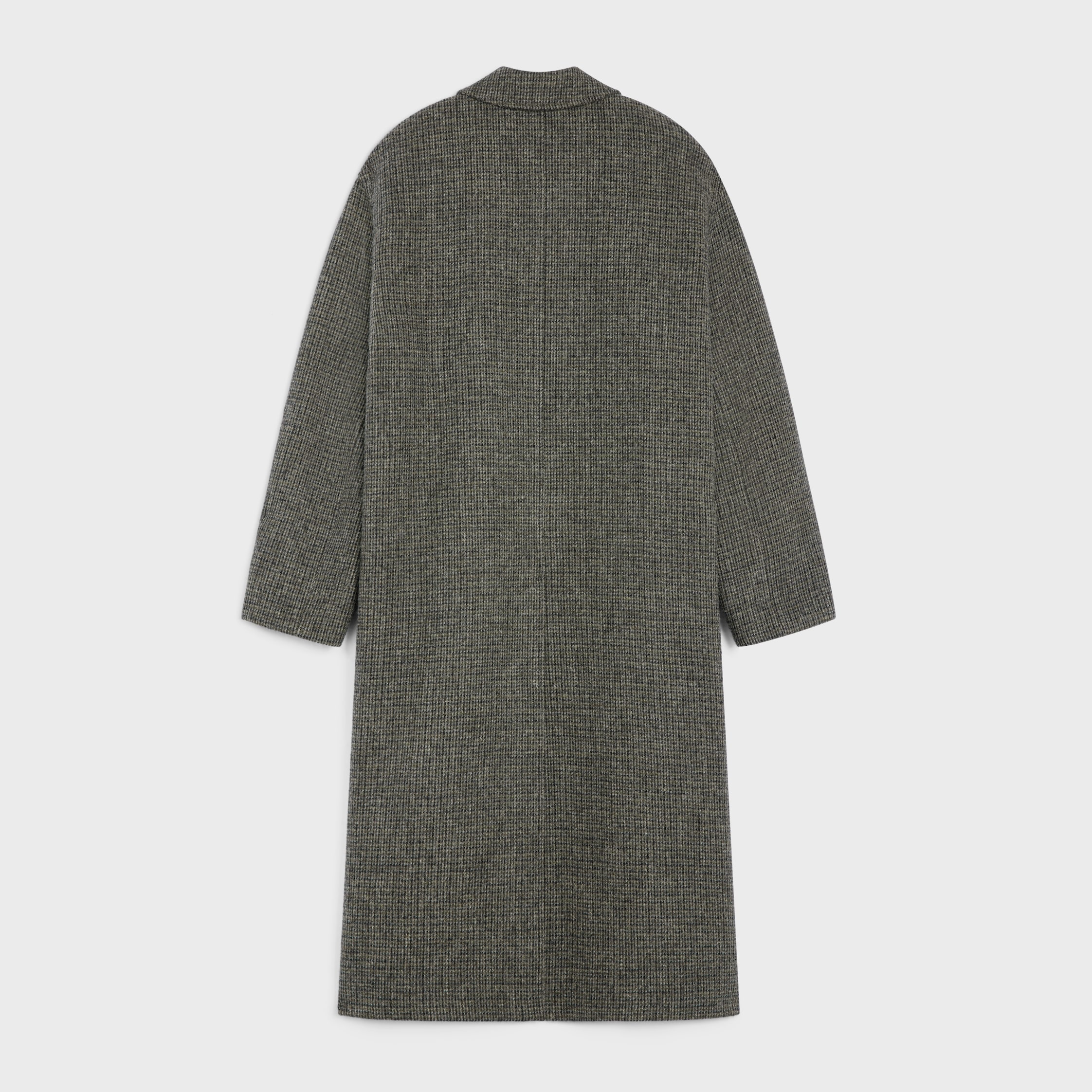 MAC COAT IN CHECKED WOOL TWEED - | CELINE