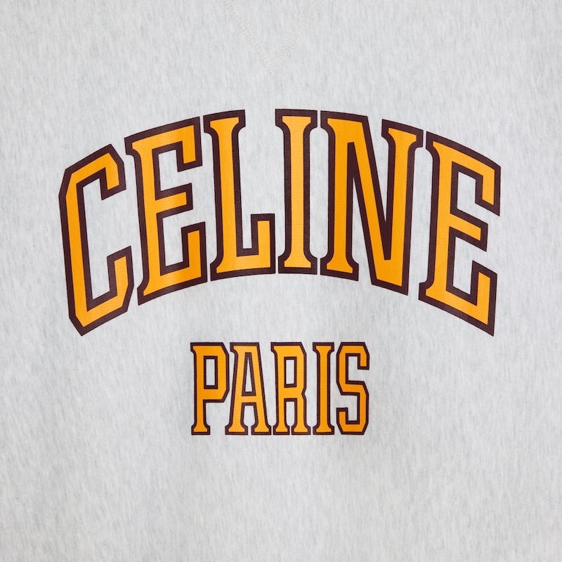 loose sweatshirt IN cotton fleece - PALE GREY / YELLOW / BURGUNDY -  - 1 | CELINE