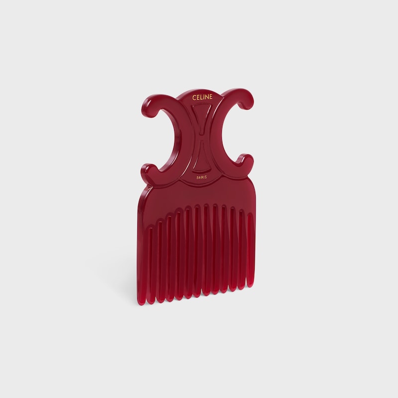 TRIOMPHE HAIR COMB IN ACETATE - Açaï - CELINE MAISON - 1 | CELINE