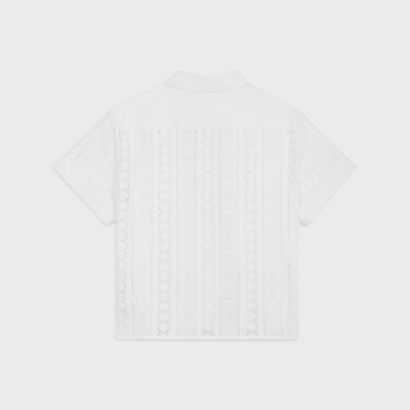 shirt in broderie anglaise cotton - WHITE -  - 1 | CELINE