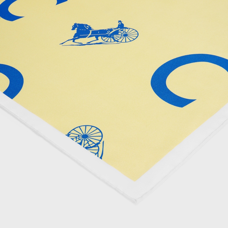 square IN silk twill - TEAL/YELLOW -  - 1 | CELINE