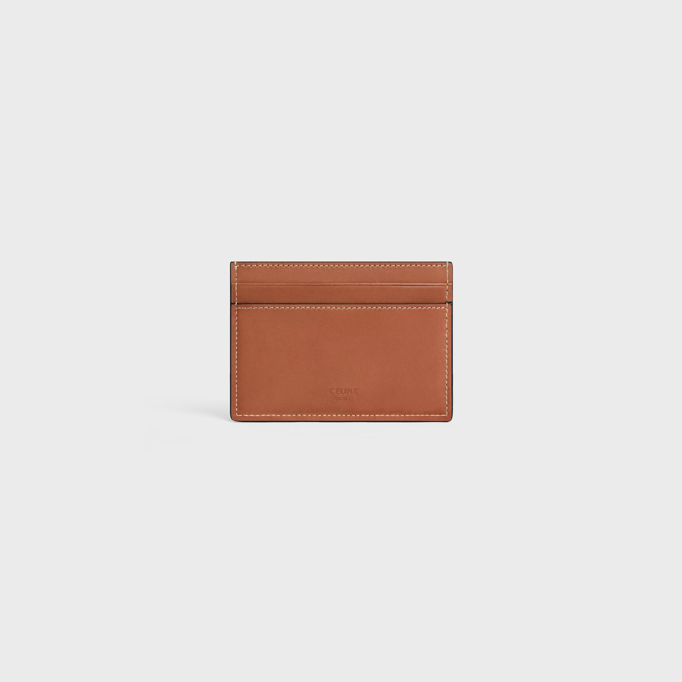 カードケース・名刺入れ CELINE Celine Card Wallet Triomphe Natural Calfskin Tan 10B7 MEDIUM CARD HOLDER IN Triomphe canvas AND calfskin - TAN