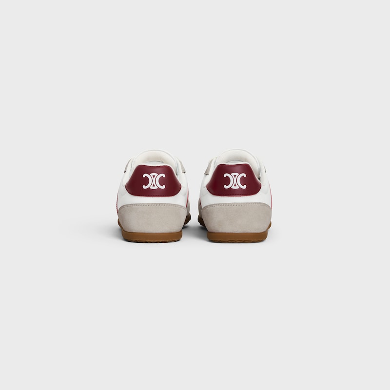 SNEAKER BASSA STRINGATA JOGGER CELINE IN PELLE DI VITELLO E PELLE DI VITELLO SCAMOSCIATA - Bianco Ottico/Bordeaux scuro/Grigio -  - 1 | CELINE